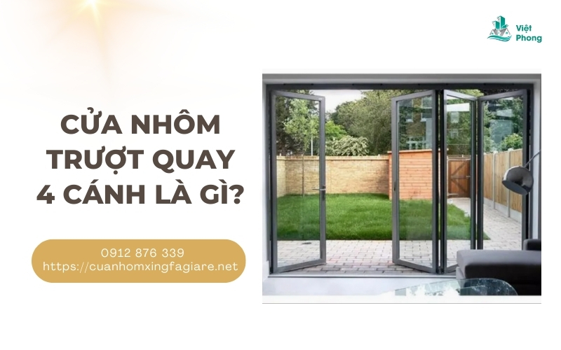 cửa nhôm trượt quay 4 cánh