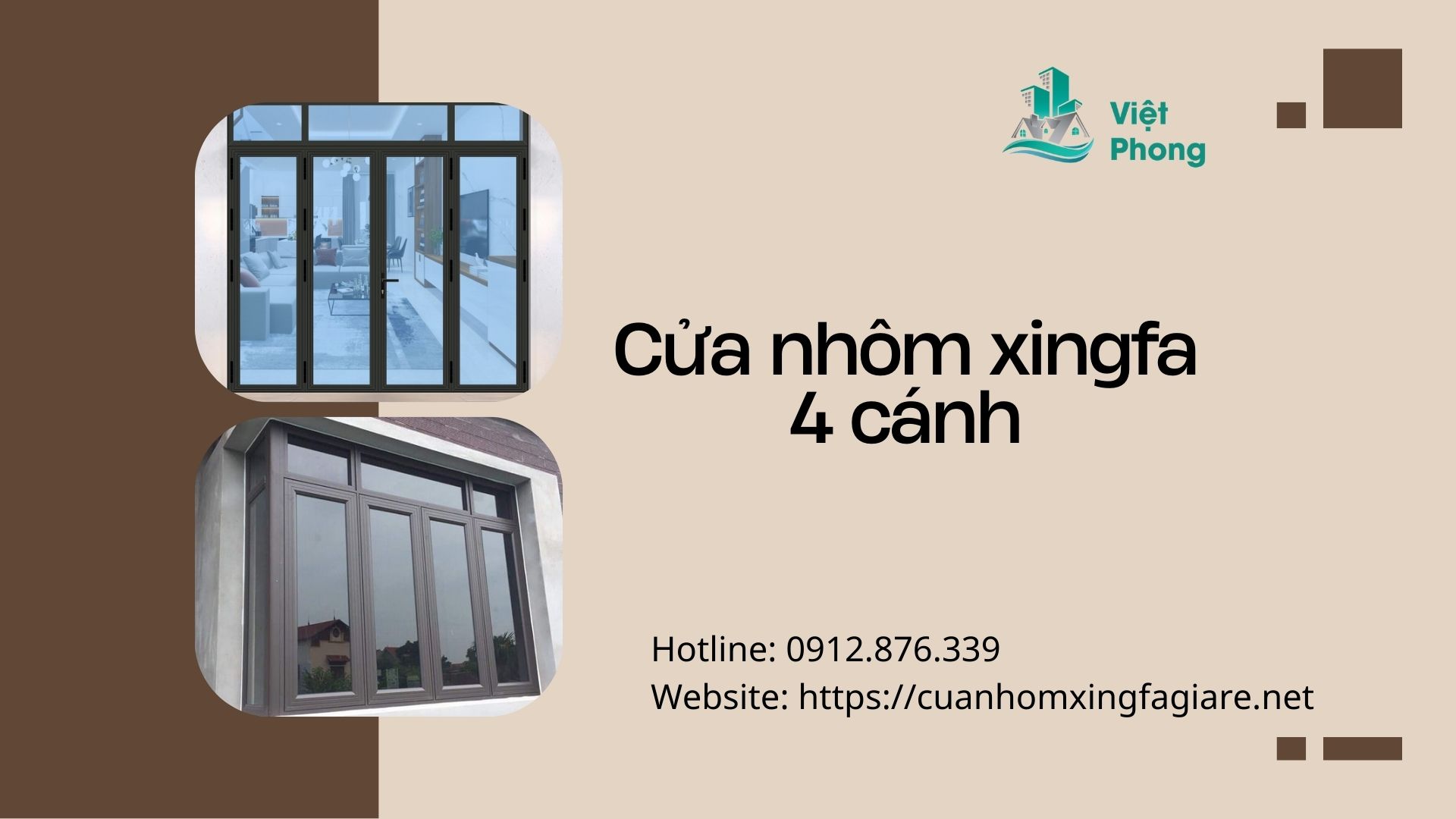 cửa nhôm xingfa 4 cánh