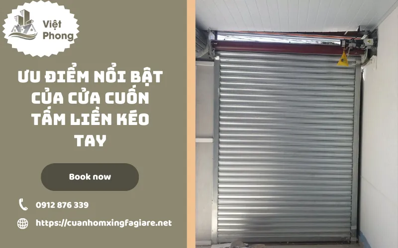 Ưu điểm nổi bật của cửa cuốn tấm liền kéo tay Ưu điểm nổi bật của cửa cuốn tấm liền kéo tay